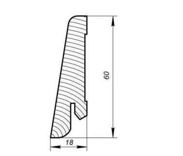 Плинтус Kluchuk Евро KLE60-15 Дуб Базальт (60мм)